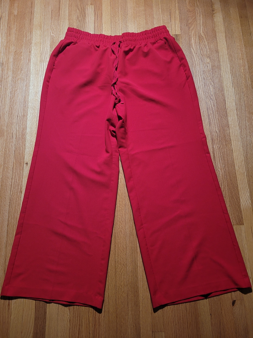 Lane Bryant Wide-Leg Red Pull-On Pants